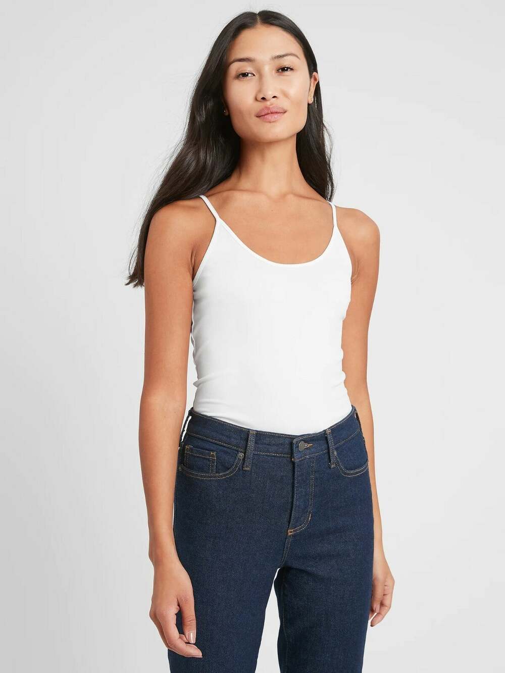 NWT Banana Republic FACTORY Layering Camisole, WHITE SIZE L #606138 W0303H